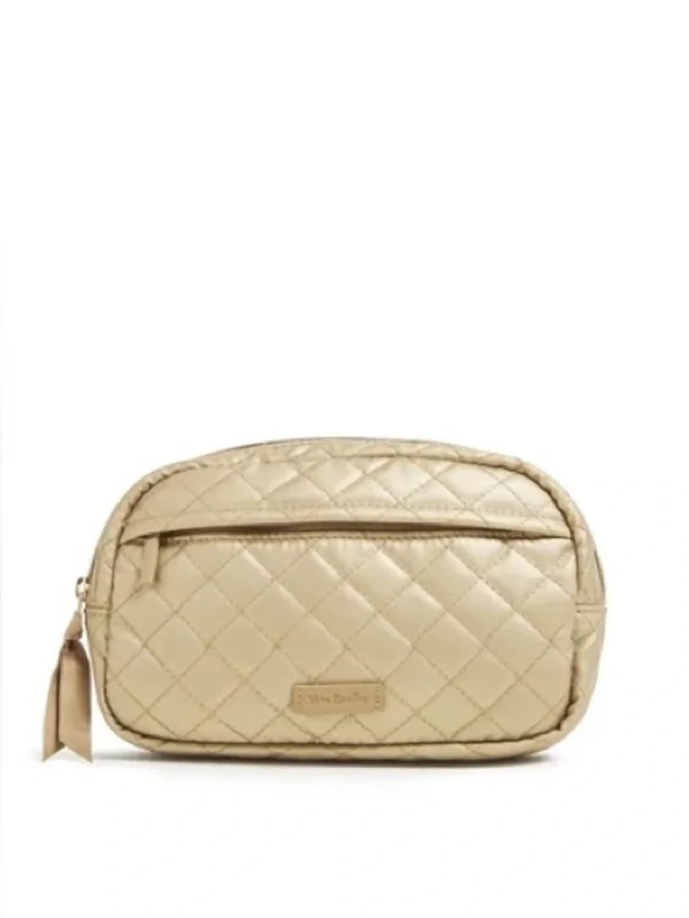 Vera Bradley Quilted Cosmetic Pouch in Champagne Gold